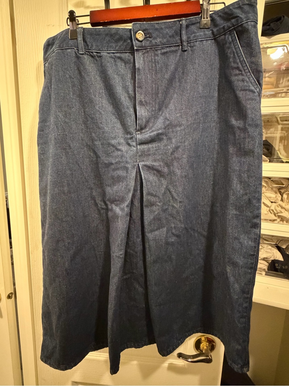 Boden Dark Blue Denim A-Line Skirt Plus Size US 16 UK 20